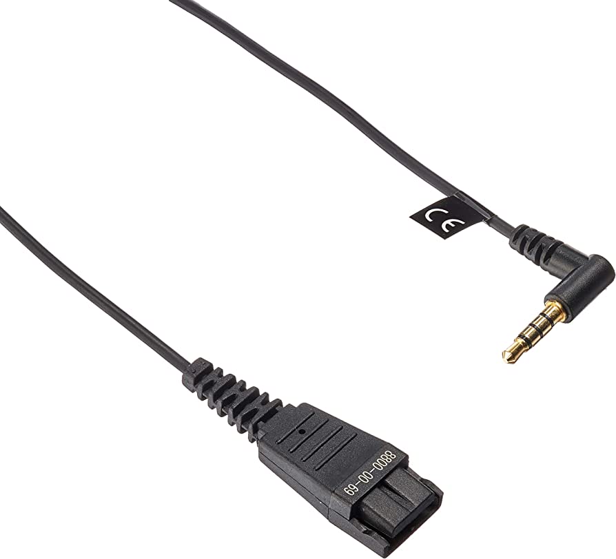 JA-8800-00-69 Jabra aansluitkabel van 15cm met Quick Disconnect naar 3,5 mm jackplug voor Blackberry/iPhone.